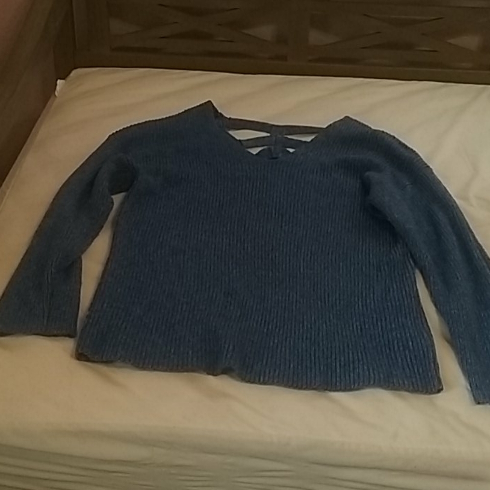 Blue knit sweater